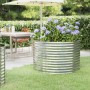 Steel flowerbed planter powder coated silver 100x100x68 cm by vidaXL, Pots and planters - Ref: Foro24-319057, Price: 109,84 €...