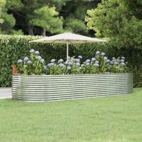 Steel flower bed powder coated silver 367x140x68cm by vidaXL, Pots and planters - Ref: Foro24-319107, Price: 178,69 €, Discou...