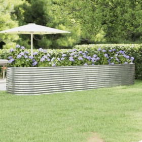 Steel flower bed silver powder coated planter 396x100x68 cm by vidaXL, Pots and planters - Ref: Foro24-319077, Price: 205,82 ...