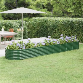 Green powder coated steel flower bed planter 368x80x36 cm by vidaXL, Pots and planters - Ref: Foro24-318928, Price: 86,65 €, ...