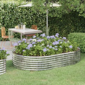 Steel flower bed powder coated silver 214x140x36 cm by vidaXL, Pots and planters - Ref: Foro24-319027, Price: 65,04 €, Discou...