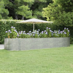 Steel flower bed powder coated silver 447x140x68 cm by vidaXL, Pots and planters - Ref: Foro24-319112, Price: 200,05 €, Disco...