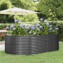 Gray powder coated steel flower bed planter 212x140x68 cm by vidaXL, Pots and planters - Ref: Foro24-319096, Price: 138,01 €,...