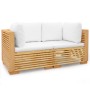 Corner garden sofa with 2-piece solid teak wood cushions by vidaXL, Garden sets - Ref: Foro24-3100863, Price: 411,69 €, Disco...