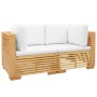 Corner garden sofa with 2-piece solid teak wood cushions by vidaXL, Garden sets - Ref: Foro24-3100863, Price: 411,69 €, Disco...