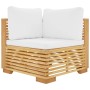 Corner garden sofa with 2-piece solid teak wood cushions by vidaXL, Garden sets - Ref: Foro24-3100863, Price: 411,69 €, Disco...