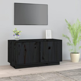 Mueble de TV madera maciza de pino negro 80x35x40,5 cm de vidaXL, Muebles TV - Ref: Foro24-814473, Precio: 51,18 €, Descuento: %