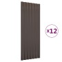 Roof panels 12 units brown coated steel 100x36 cm by vidaXL, Roof tiles and roof tiles - Ref: Foro24-319144, Price: 83,33 €, ...