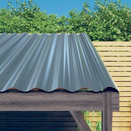 Roof panels 12 units gray coated steel 60x36 cm by vidaXL, Roof tiles and roof tiles - Ref: Foro24-319124, Price: 52,42 €, Di...