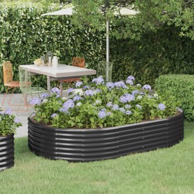 Planter raised bed in anthracite powder-coated steel, 214x140x36cm by vidaXL, Pots and planters - Ref: Foro24-319026, Price: ...