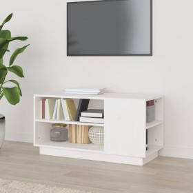 Mueble de TV madera maciza de pino blanco 80x35x40,5 cm de vidaXL, Muebles TV - Ref: Foro24-814405, Precio: 55,99 €, Descuent...