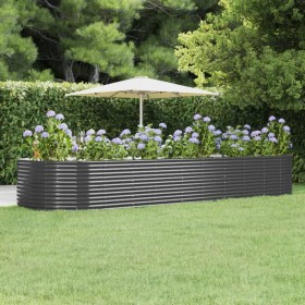 Gray powder coated steel flower bed planter 447x140x68 cm by vidaXL, Pots and planters - Ref: Foro24-319111, Price: 201,99 €,...