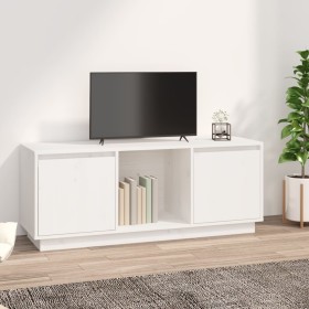 Mueble para TV de madera maciza de pino blanco 110,5x35x44 cm de vidaXL, Muebles TV - Ref: Foro24-814340, Precio: 88,99 €, De...