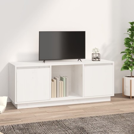 Mueble para TV de madera maciza de pino blanco 110,5x35x44 cm de vidaXL, Muebles TV - Ref: Foro24-814340, Precio: 94,67 €, De...