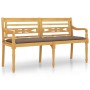 Batavia bench with taupe gray cushion solid teak wood 150 cm by vidaXL, garden benches - Ref: Foro24-3100849, Price: 243,99 €...