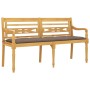 Batavia bench with taupe gray cushion solid teak wood 150 cm by vidaXL, garden benches - Ref: Foro24-3100849, Price: 243,99 €...