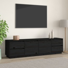 Mueble de TV madera maciza de pino negro 176x37x47,5 cm de vidaXL, Muebles TV - Ref: Foro24-814323, Precio: 247,37 €, Descuen...