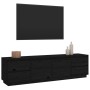 Mueble de TV madera maciza de pino negro 176x37x47,5 cm de vidaXL, Muebles TV - Ref: Foro24-814323, Precio: 251,45 €, Descuen...