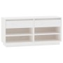 Mueble zapatero de madera maciza de pino blanco 110x34x52 cm de vidaXL, Zapateros y organizadores de calzado - Ref: Foro24-81...