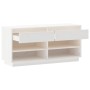 Mueble zapatero de madera maciza de pino blanco 110x34x52 cm de vidaXL, Zapateros y organizadores de calzado - Ref: Foro24-81...