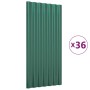 Roof panels 36 units green coated steel 80x36 cm by vidaXL, Roof tiles and roof tiles - Ref: Foro24-319138, Price: 137,95 €, ...