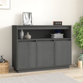 Solid gray pine wood sideboard 104.5x34x80 cm by vidaXL, Sideboards - Ref: Foro24-814391, Price: 157,00 €, Discount: %