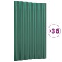 Roof panels 36 units coated green steel 60x36 cm by vidaXL, Roof tiles and roof tiles - Ref: Foro24-319128, Price: 125,37 €, ...