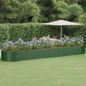 Green powder coated steel flower bed planter 584x140x68 cm by vidaXL, Pots and planters - Ref: Foro24-319118, Price: 245,99 €...