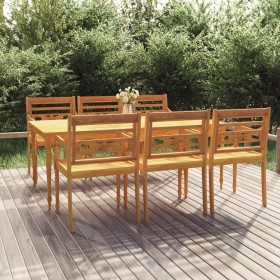 Garten-Essgruppe 7-teilig aus massivem Teakholz von vidaXL, Gartensets - Ref: Foro24-3100793, Preis: 966,99 €, Rabatt: %