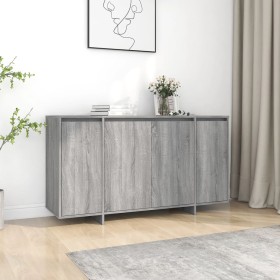 Sonoma gray engineered wood sideboard 135x41x75 cm by vidaXL, Sideboards - Ref: Foro24-813057, Price: 141,99 €, Discount: %