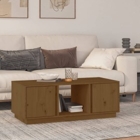 Solid pine wood honey brown coffee table 110x50x40 cm by vidaXL, Coffee table - Ref: Foro24-814427, Price: 86,99 €, Discount: %