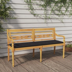 Batavia bench with anthracite cushion solid teak wood 150 cm by vidaXL, garden benches - Ref: Foro24-3100826, Price: 234,20 €...