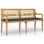 Batavia bench with anthracite cushion solid teak wood 150 cm by vidaXL, garden benches - Ref: Foro24-3100826, Price: 234,64 €...