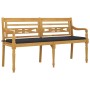 Batavia bench with anthracite cushion solid teak wood 150 cm by vidaXL, garden benches - Ref: Foro24-3100826, Price: 234,64 €...