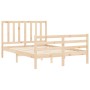 Estructura de cama con cabecero madera maciza 140x200 cm de vidaXL, Camas y somieres - Ref: Foro24-3193856, Precio: 120,21 €,...