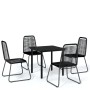 Juego de comedor de jardín 5 piezas negro de vidaXL, Conjuntos de jardín - Ref: Foro24-3099090, Precio: 312,25 €, Descuento: %