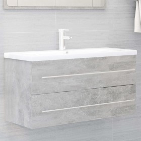 Mueble con lavabo aglomerado gris hormigón de vidaXL, Tocadores de baño - Ref: Foro24-3099072, Precio: 290,99 €, Descuento: %