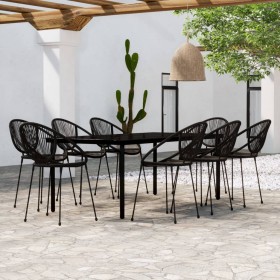 Garten-Essgruppe 9-teilig schwarz von vidaXL, Gartensets - Ref: Foro24-3099130, Preis: 1,00 €, Rabatt: %