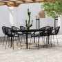 Juego de comedor de jardín 9 piezas negro de vidaXL, Conjuntos de jardín - Ref: Foro24-3099130, Precio: 1,00 €, Descuento: %