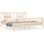 Estructura de cama con cabecero madera maciza 200x200 cm de vidaXL, Camas y somieres - Ref: Foro24-3194591, Precio: 142,62 €,...