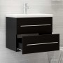 Mueble con lavabo madera de ingeniería negro de vidaXL, Tocadores de baño - Ref: Foro24-3099042, Precio: 172,76 €, Descuento: %