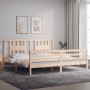 Estructura de cama con cabecero madera maciza 200x200 cm de vidaXL, Camas y somieres - Ref: Foro24-3194591, Precio: 142,62 €,...