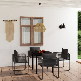 Juego de comedor para jardín 5 piezas negro de vidaXL, Conjuntos de jardín - Ref: Foro24-3099078, Precio: 414,99 €, Descuento: %