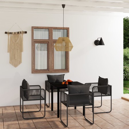 Juego de comedor para jardín 5 piezas negro de vidaXL, Conjuntos de jardín - Ref: Foro24-3099078, Precio: 414,63 €, Descuento: %