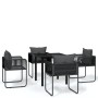 Juego de comedor para jardín 5 piezas negro de vidaXL, Conjuntos de jardín - Ref: Foro24-3099078, Precio: 414,63 €, Descuento: %