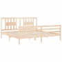 Estructura de cama con cabecero madera maciza 200x200 cm de vidaXL, Camas y somieres - Ref: Foro24-3194591, Precio: 142,62 €,...