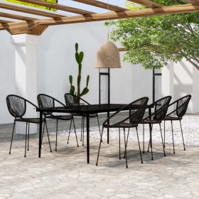 Juego de comedor de jardín 7 piezas negro de vidaXL, Conjuntos de jardín - Ref: Foro24-3099135, Precio: 784,99 €, Descuento: %