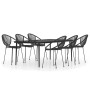 Juego de comedor de jardín 7 piezas negro de vidaXL, Conjuntos de jardín - Ref: Foro24-3099135, Precio: 784,65 €, Descuento: %