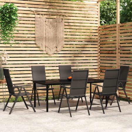 7-piece black garden dining set by vidaXL, Garden sets - Ref: Foro24-3099105, Price: 588,71 €, Discount: %