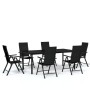 Juego de comedor para jardín 7 piezas negro de vidaXL, Conjuntos de jardín - Ref: Foro24-3099105, Precio: 588,71 €, Descuento: %